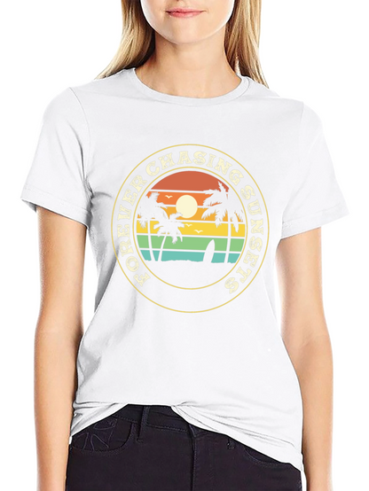 Forever Chasing Sunsets Black Graphic Tee