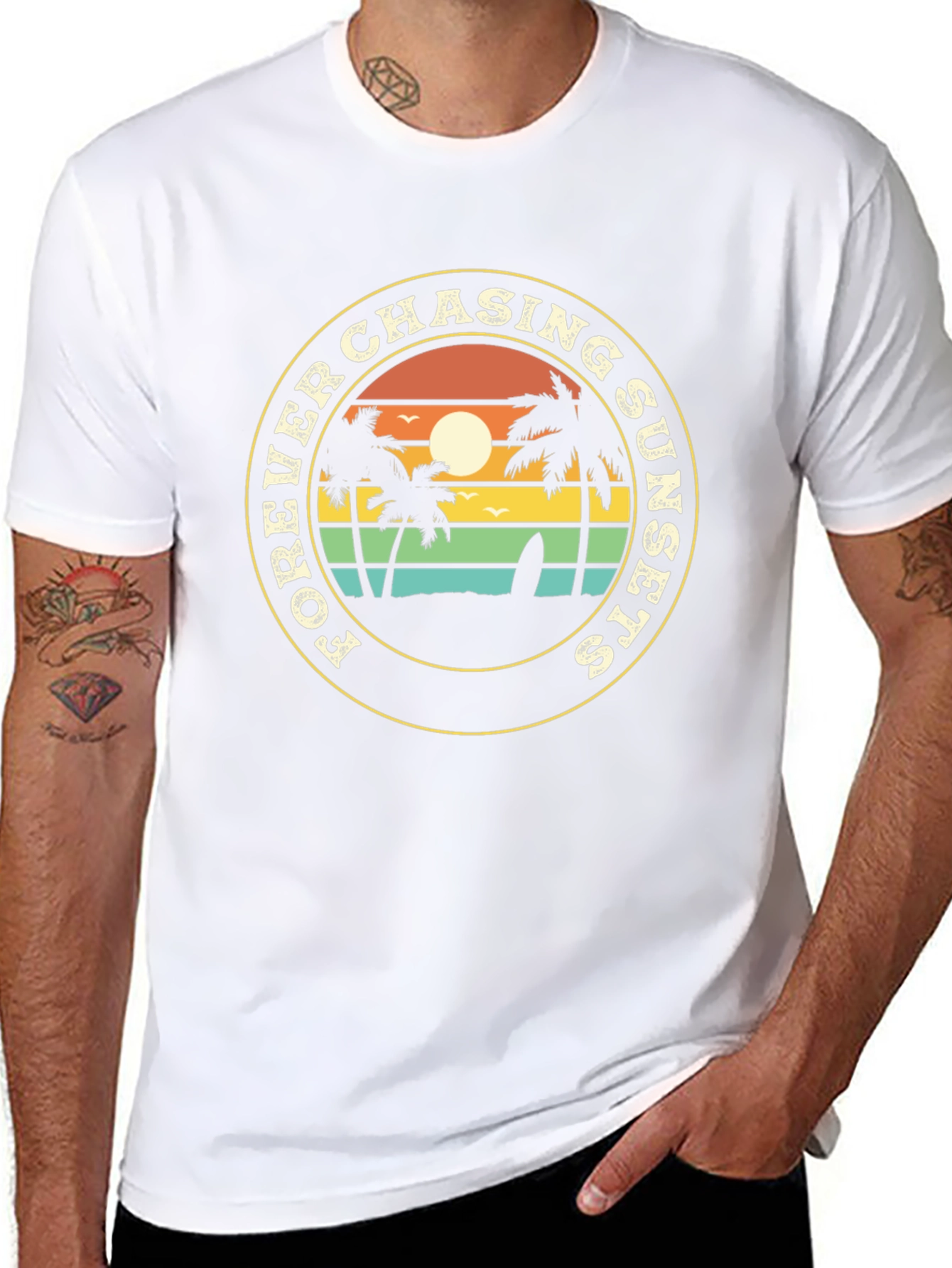 Forever Chasing Sunsets Black Graphic Tee