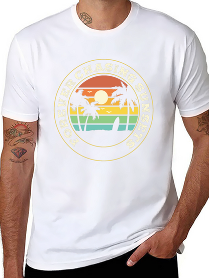 Forever Chasing Sunsets Black Graphic Tee