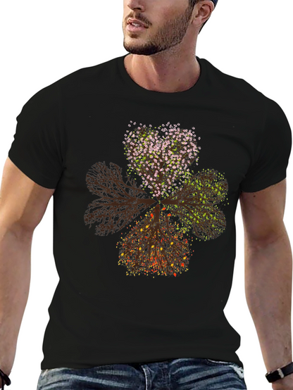 Four Seasons Tree Graphic Tee - Nature Inspired Shirt