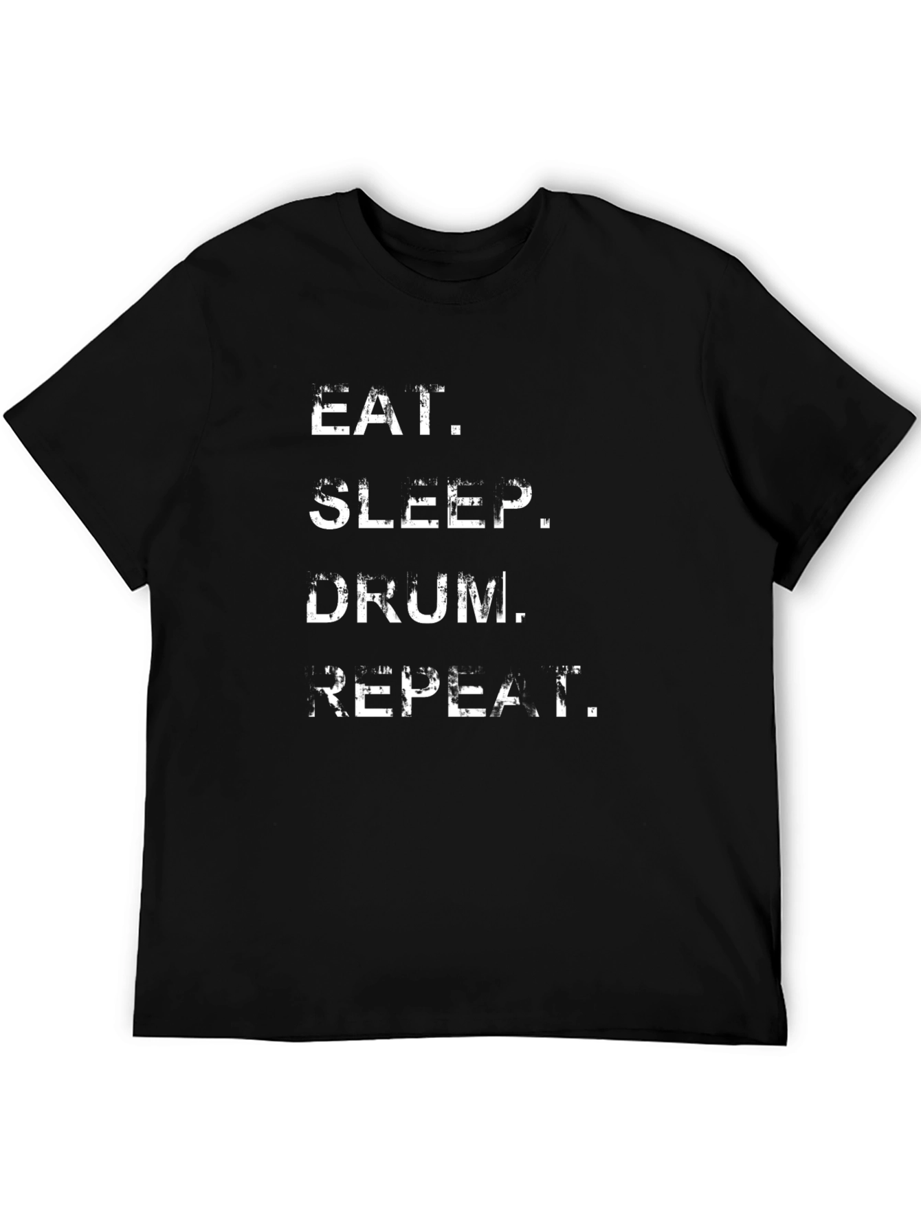 Eat Sleep Drum Repeat Black Graphic T-Shirt