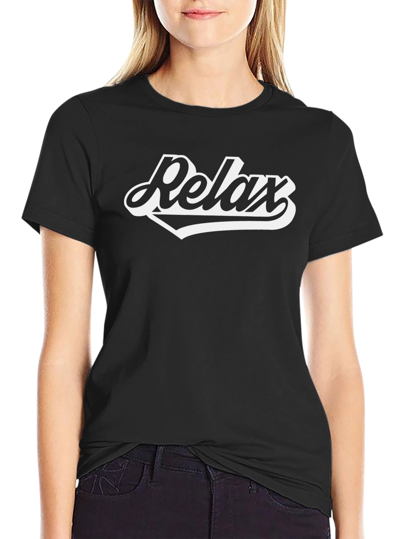 Relax Black Graphic T-Shirt - Casual Comfort