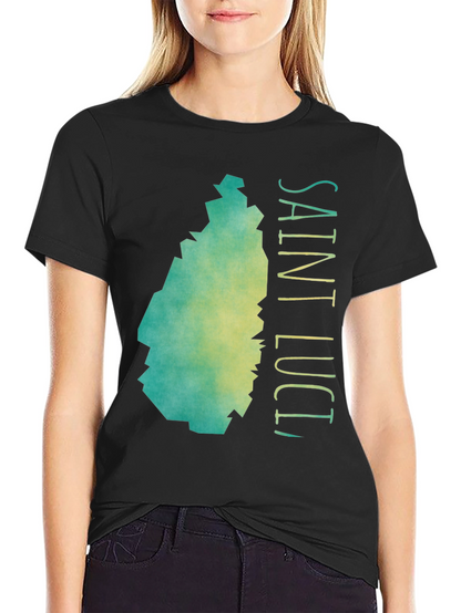 Saint Lucia Map Graphic T-Shirt