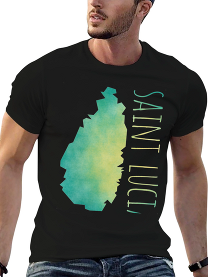 Saint Lucia Map Graphic T-Shirt