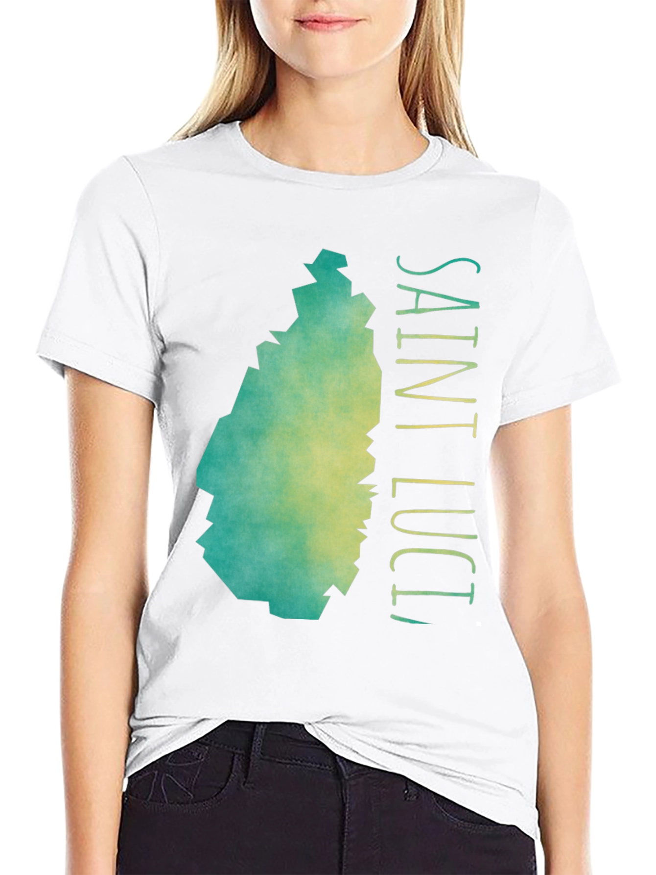 Saint Lucia Map Graphic T-Shirt