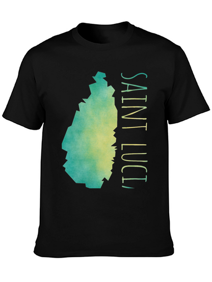 Saint Lucia Map Graphic T-Shirt