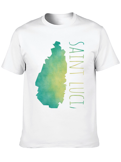 Saint Lucia Map Graphic T-Shirt