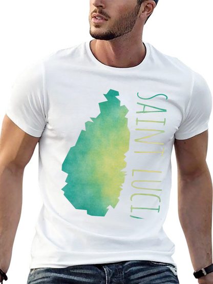 Saint Lucia Map Graphic T-Shirt