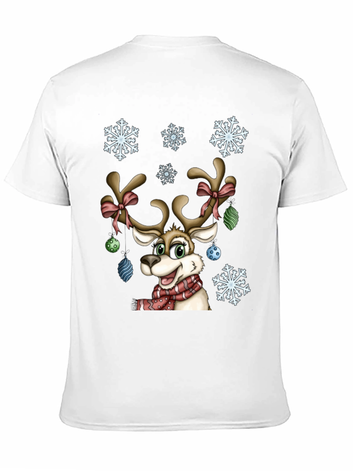 Festive Reindeer Graphic Tee - Holiday Cheer