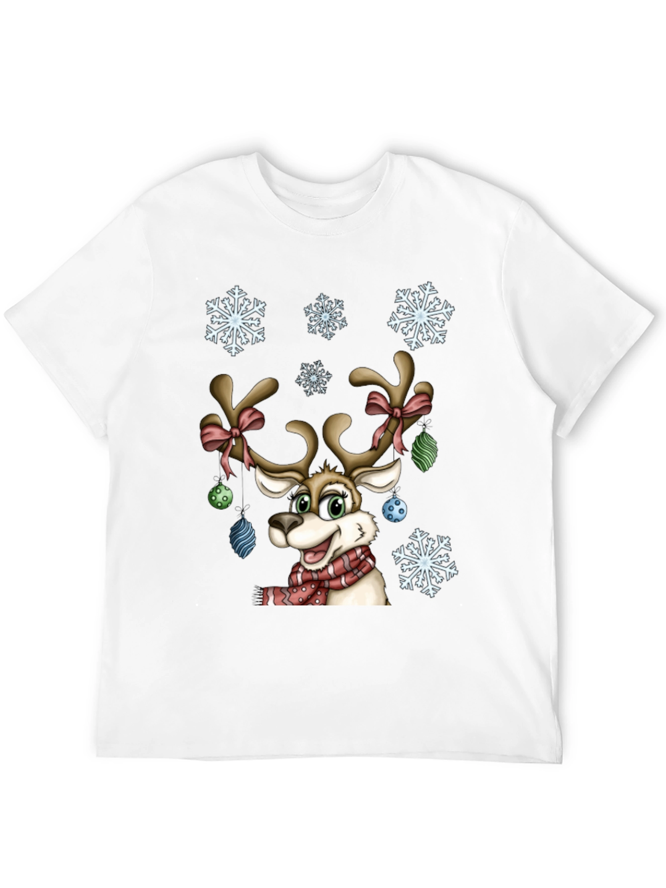 Festive Reindeer Graphic Tee - Holiday Cheer