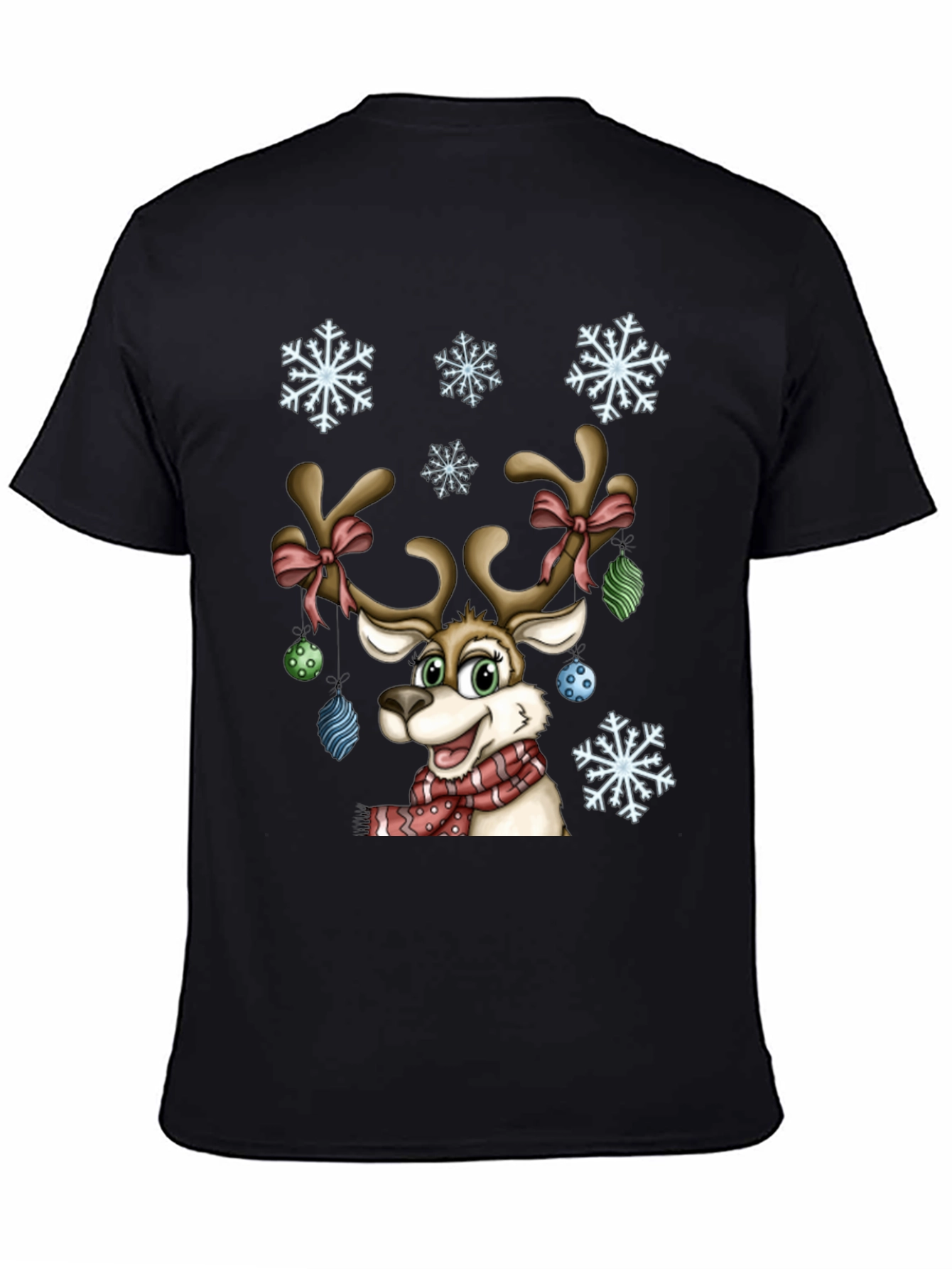 Festive Reindeer Graphic Tee - Holiday Cheer