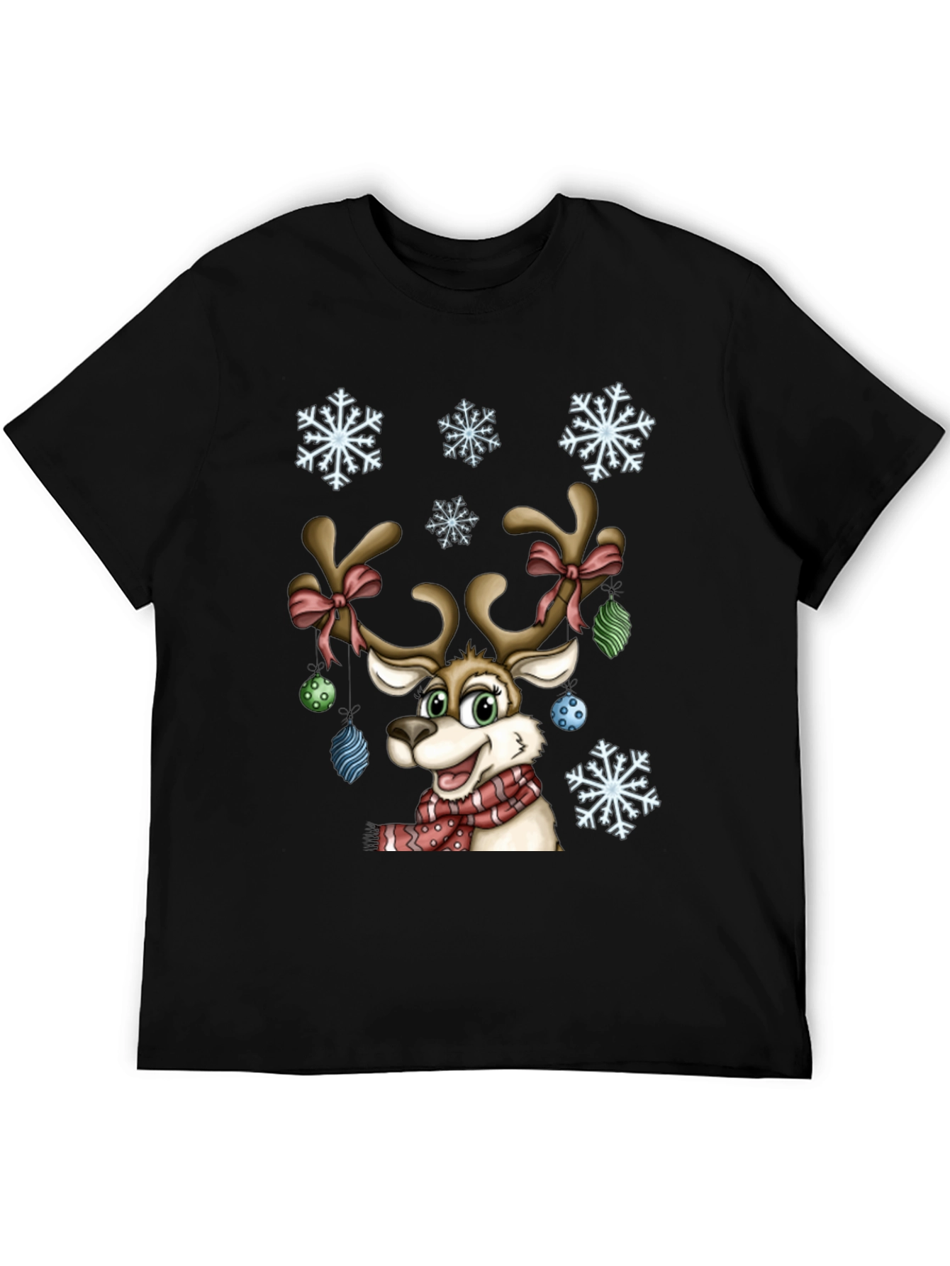 Festive Reindeer Graphic Tee - Holiday Cheer
