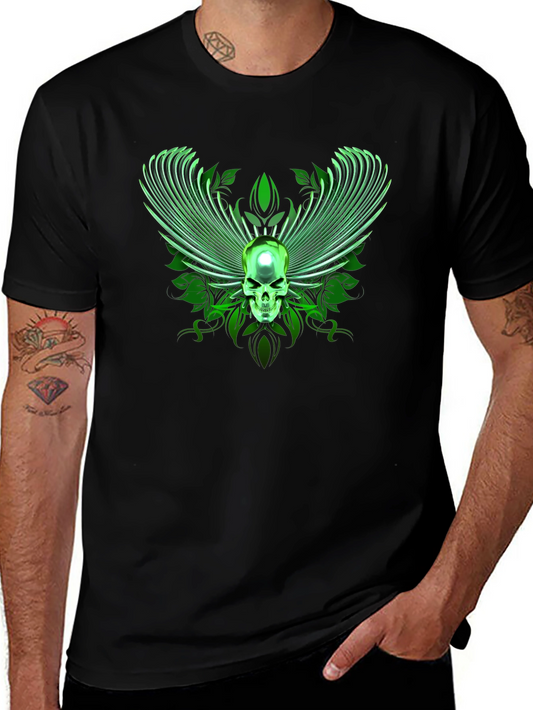 Winged Skull Graphic Tee - Black