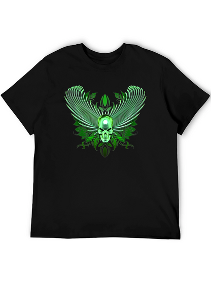 Winged Skull Graphic Tee - Black