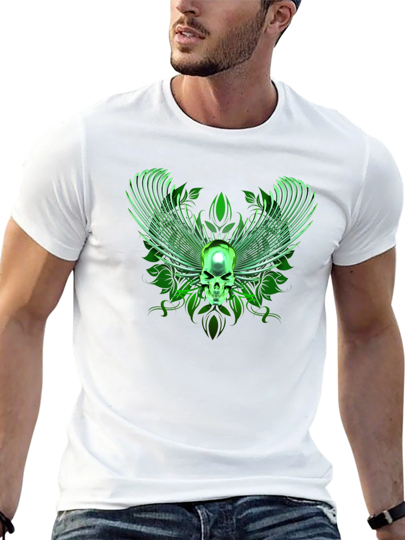 Winged Skull Graphic Tee - Black