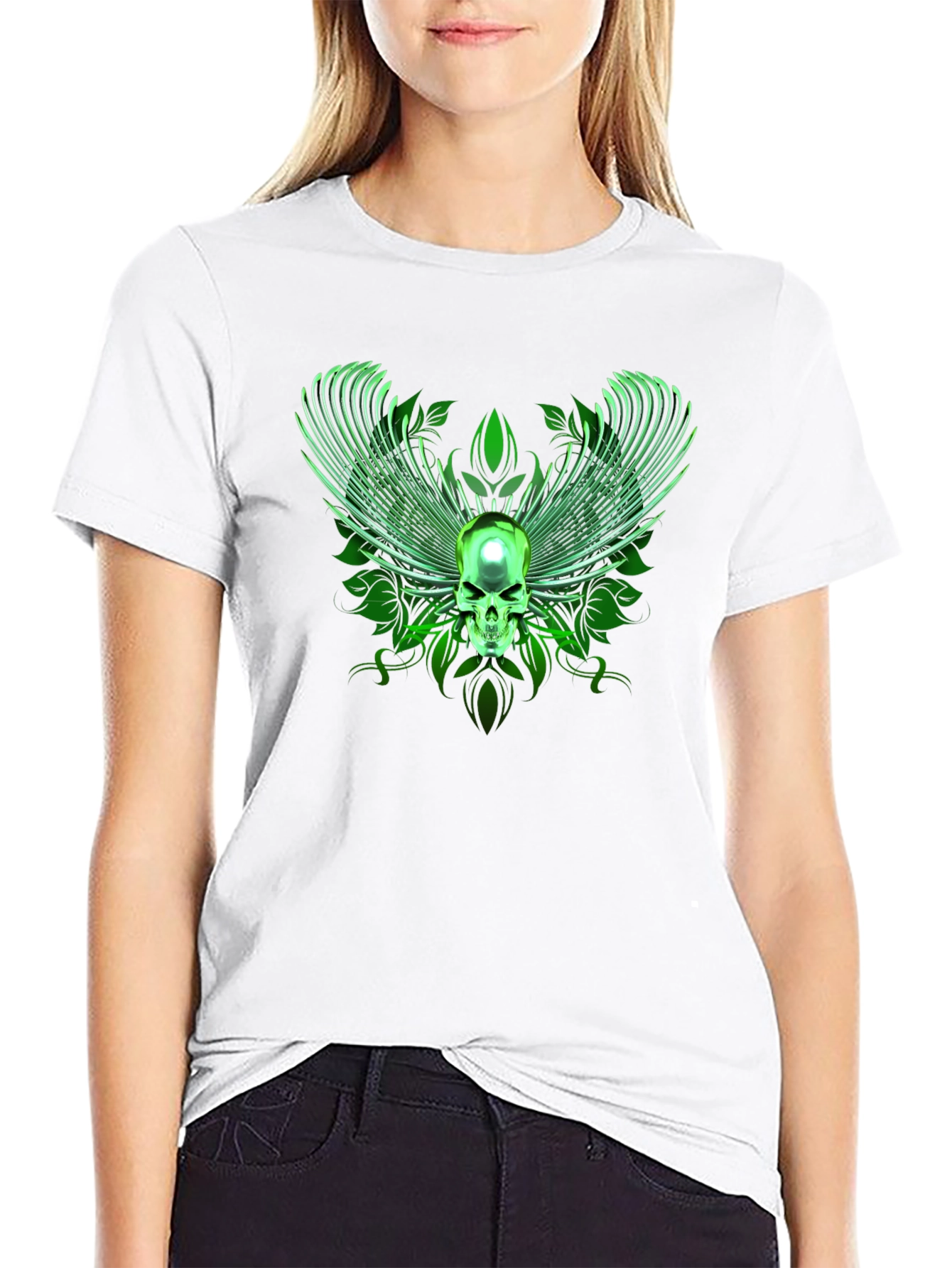 Winged Skull Graphic Tee - Black