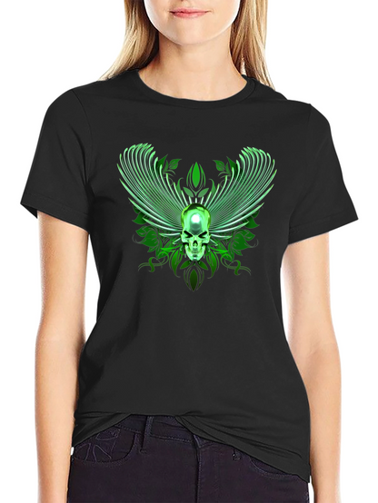 Winged Skull Graphic Tee - Black