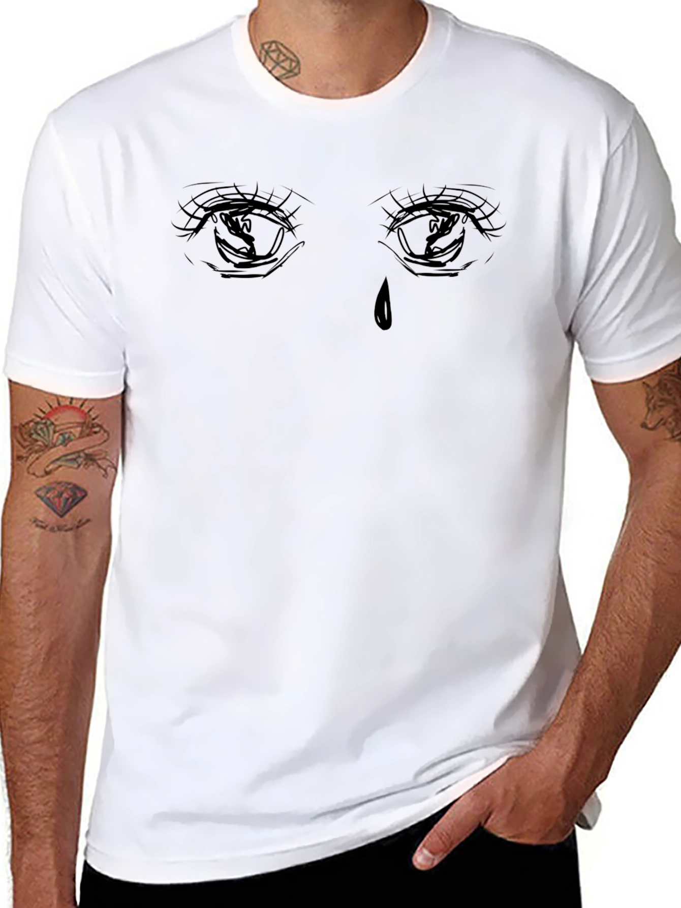 Emo Eyes Graphic Black T-Shirt