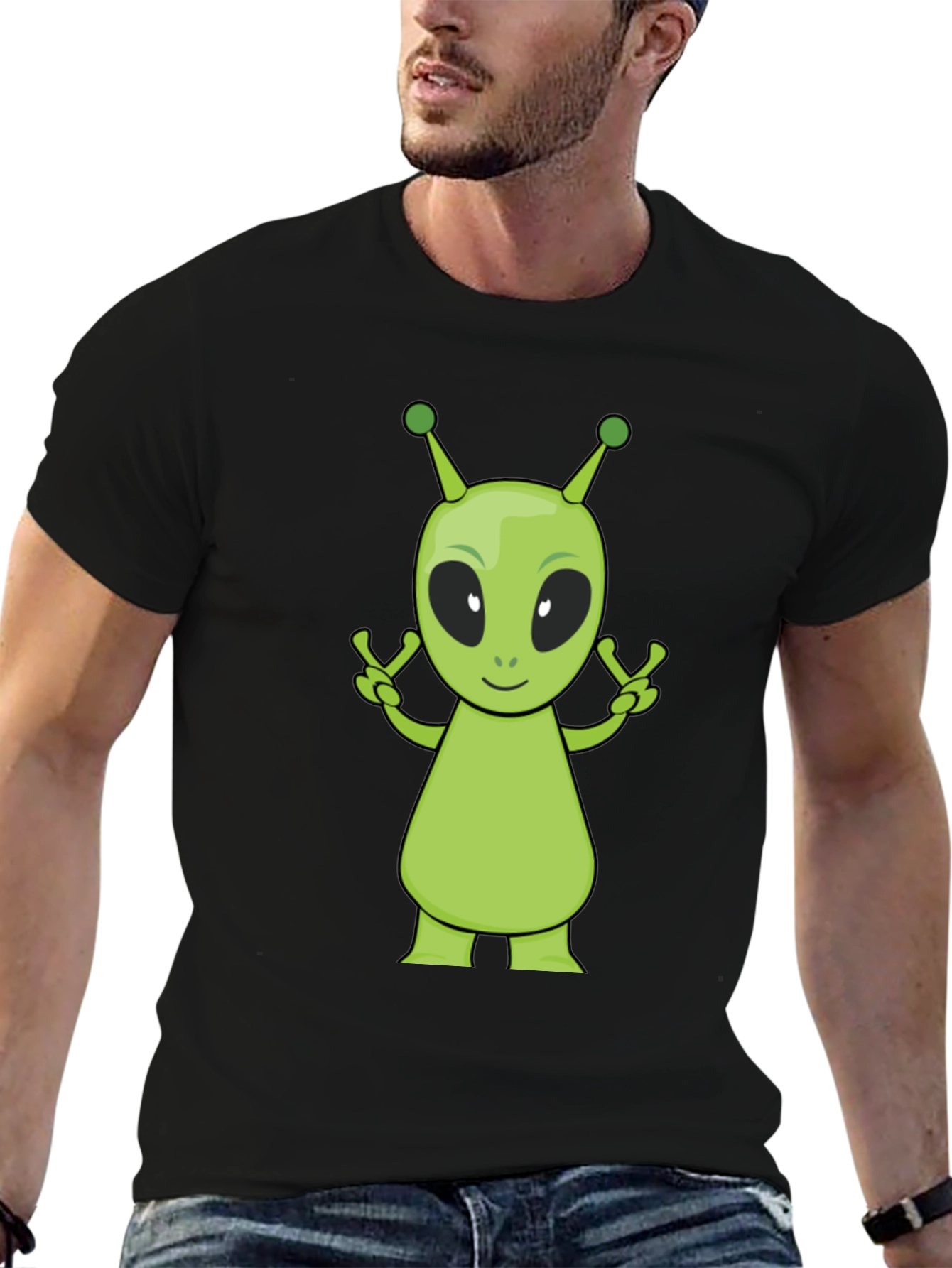 Alien Graphic Black T-Shirt