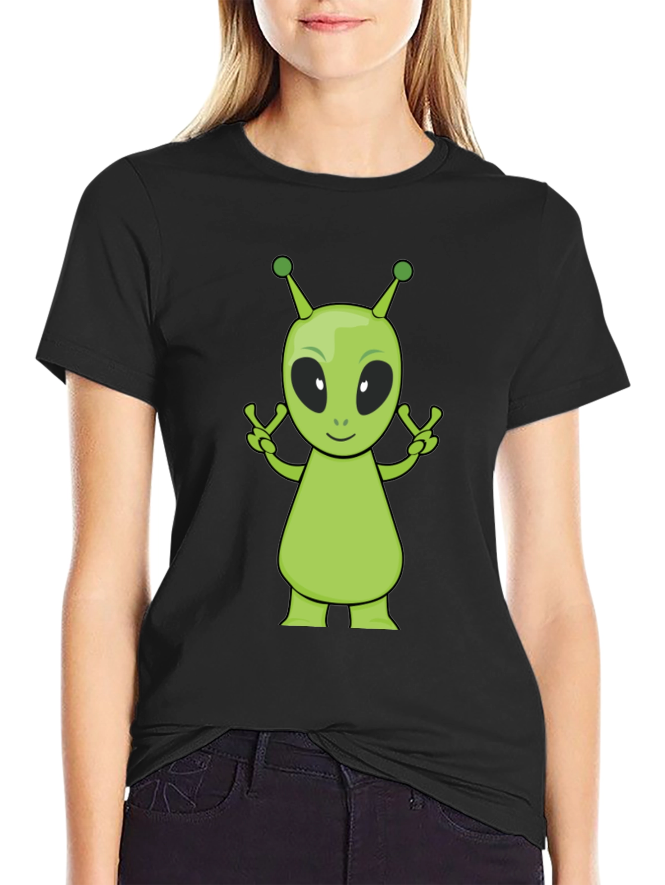 Alien Graphic Black T-Shirt