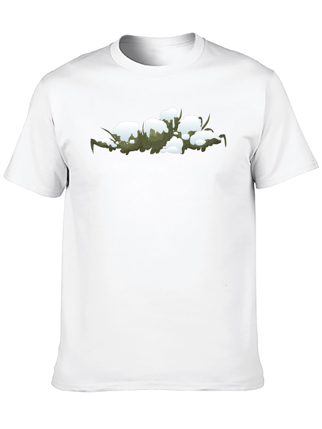 Snowy Grass Graphic Black T-Shirt