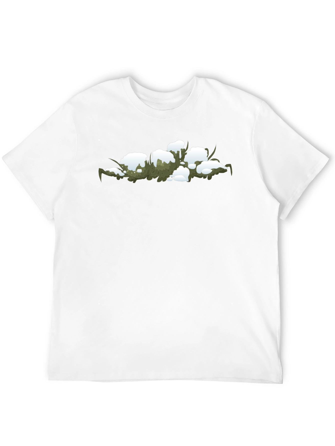 Snowy Grass Graphic Black T-Shirt
