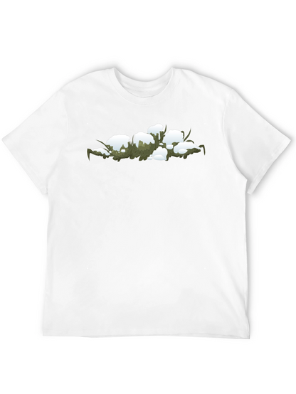 Snowy Grass Graphic Black T-Shirt