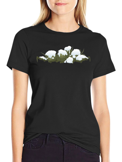 Snowy Grass Graphic Black T-Shirt