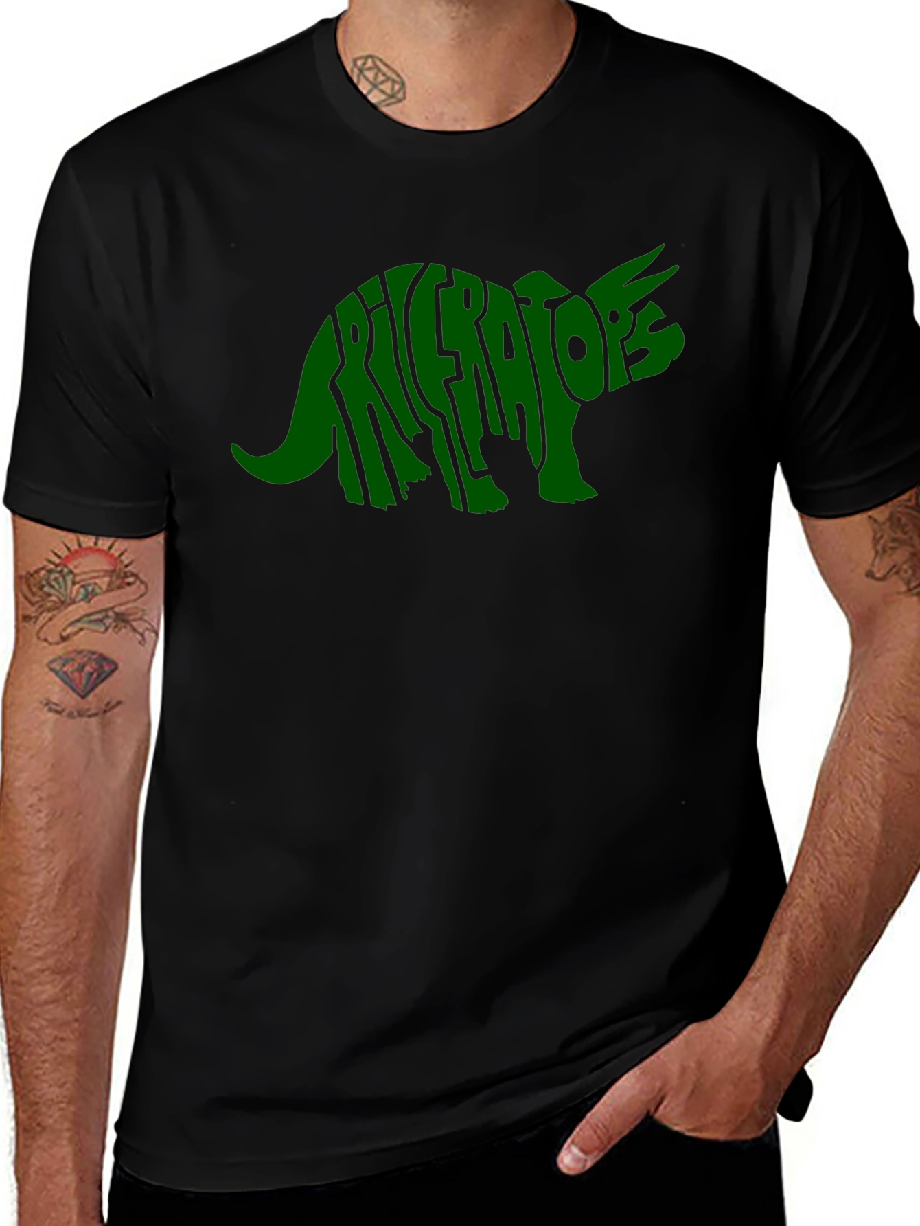 Triceratops Dinosaur Word Art T-Shirt