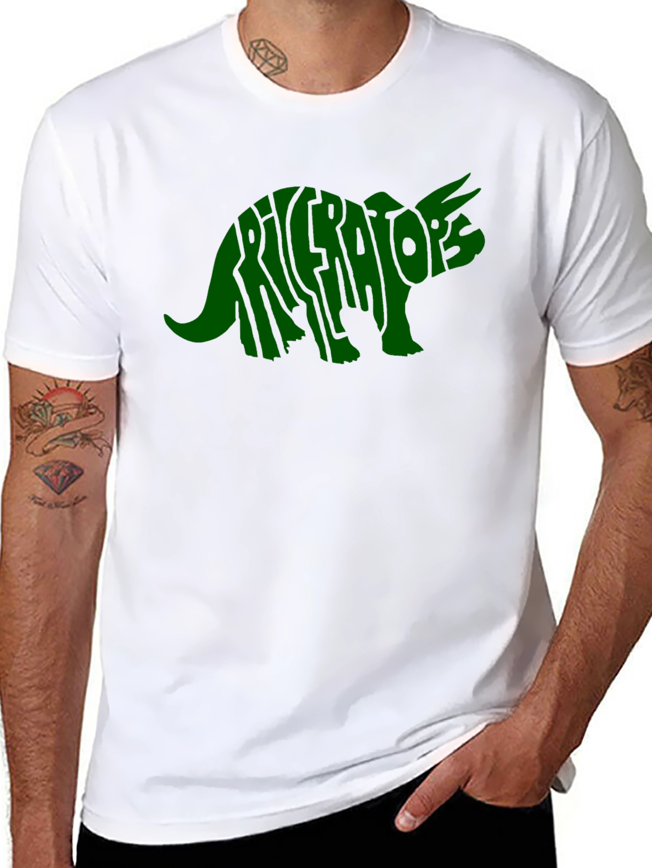 Triceratops Dinosaur Word Art T-Shirt