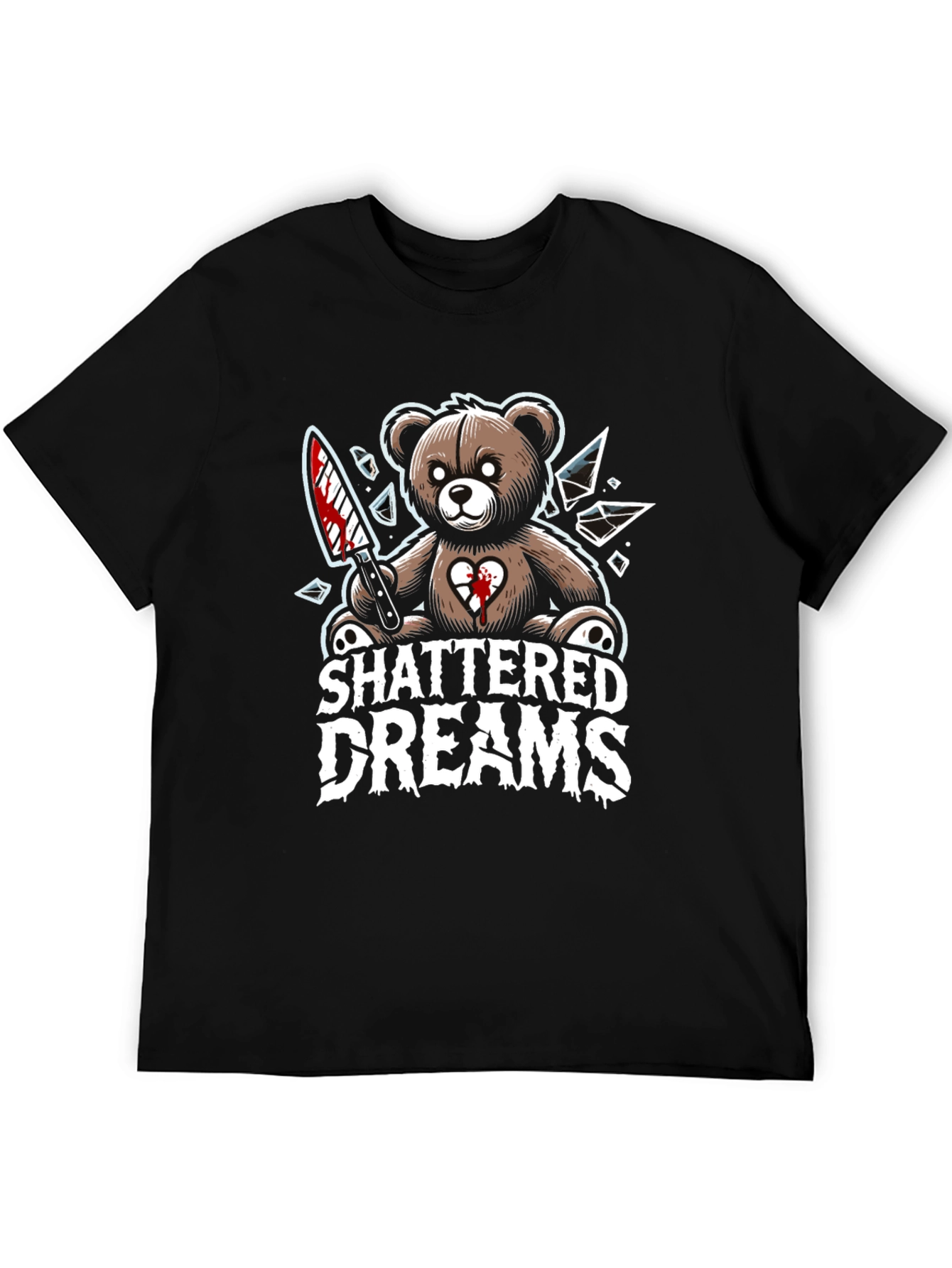 Shattered Dreams Teddy Bear Graphic T-Shirt