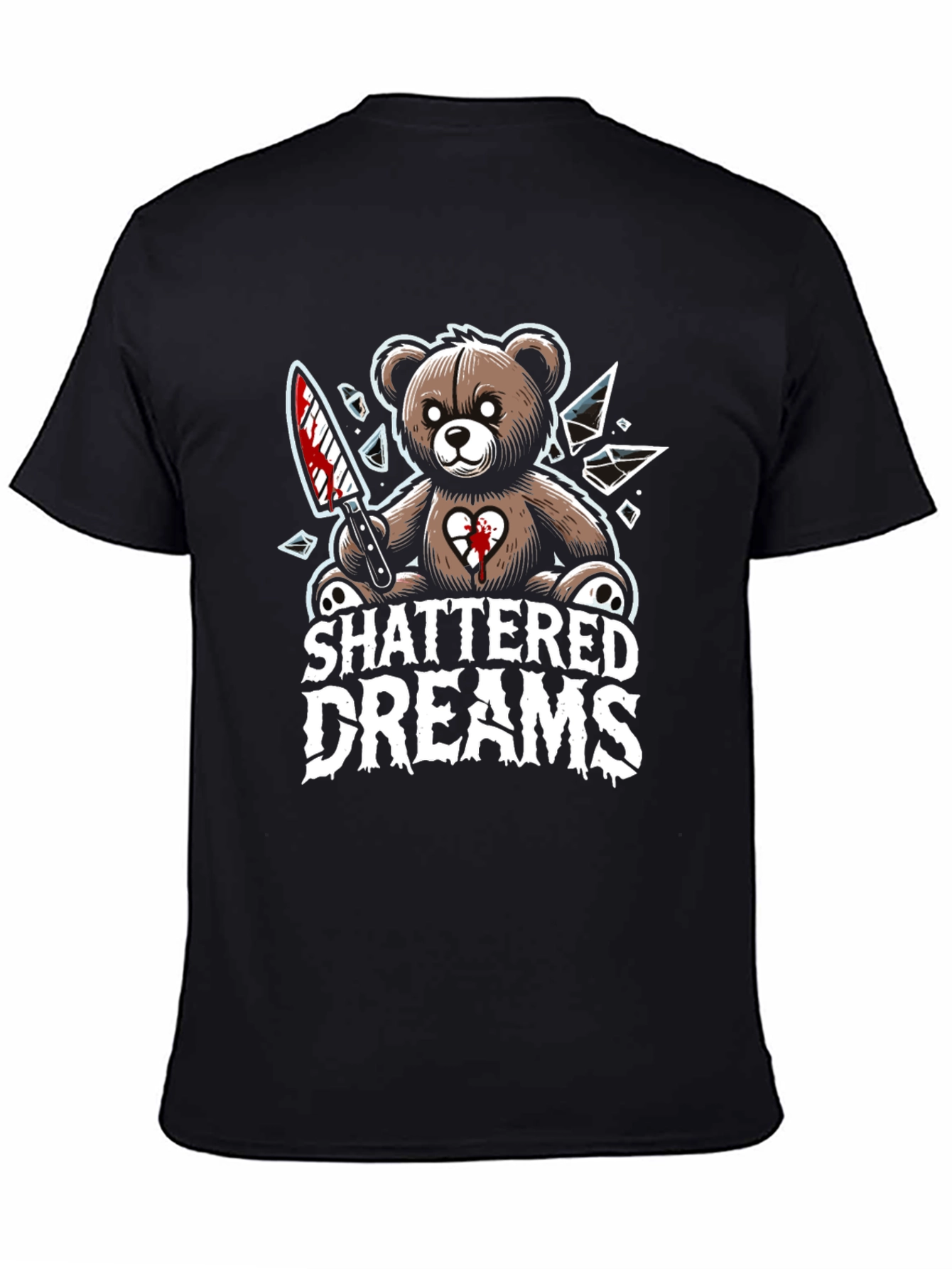 Shattered Dreams Teddy Bear Graphic T-Shirt