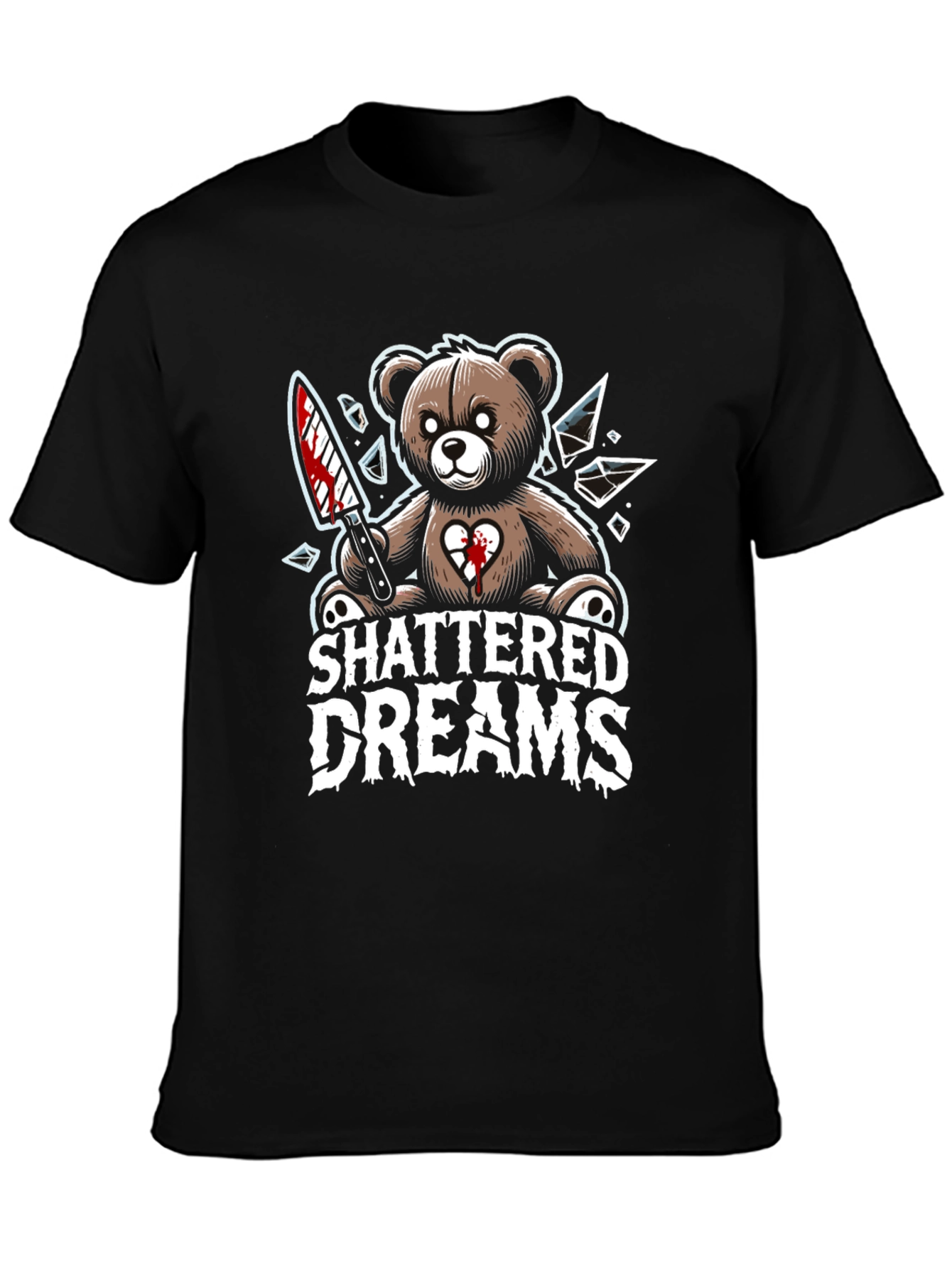 Shattered Dreams Teddy Bear Graphic T-Shirt