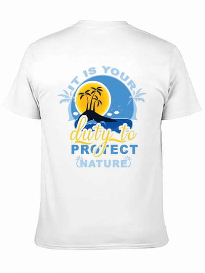 Protect Nature Graphic Tee - Black Cotton T-Shirt