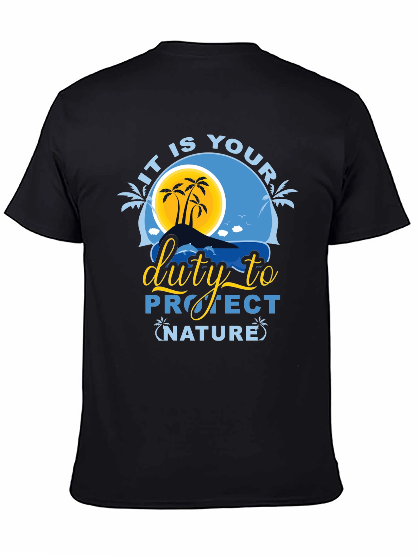 Protect Nature Graphic Tee - Black Cotton T-Shirt