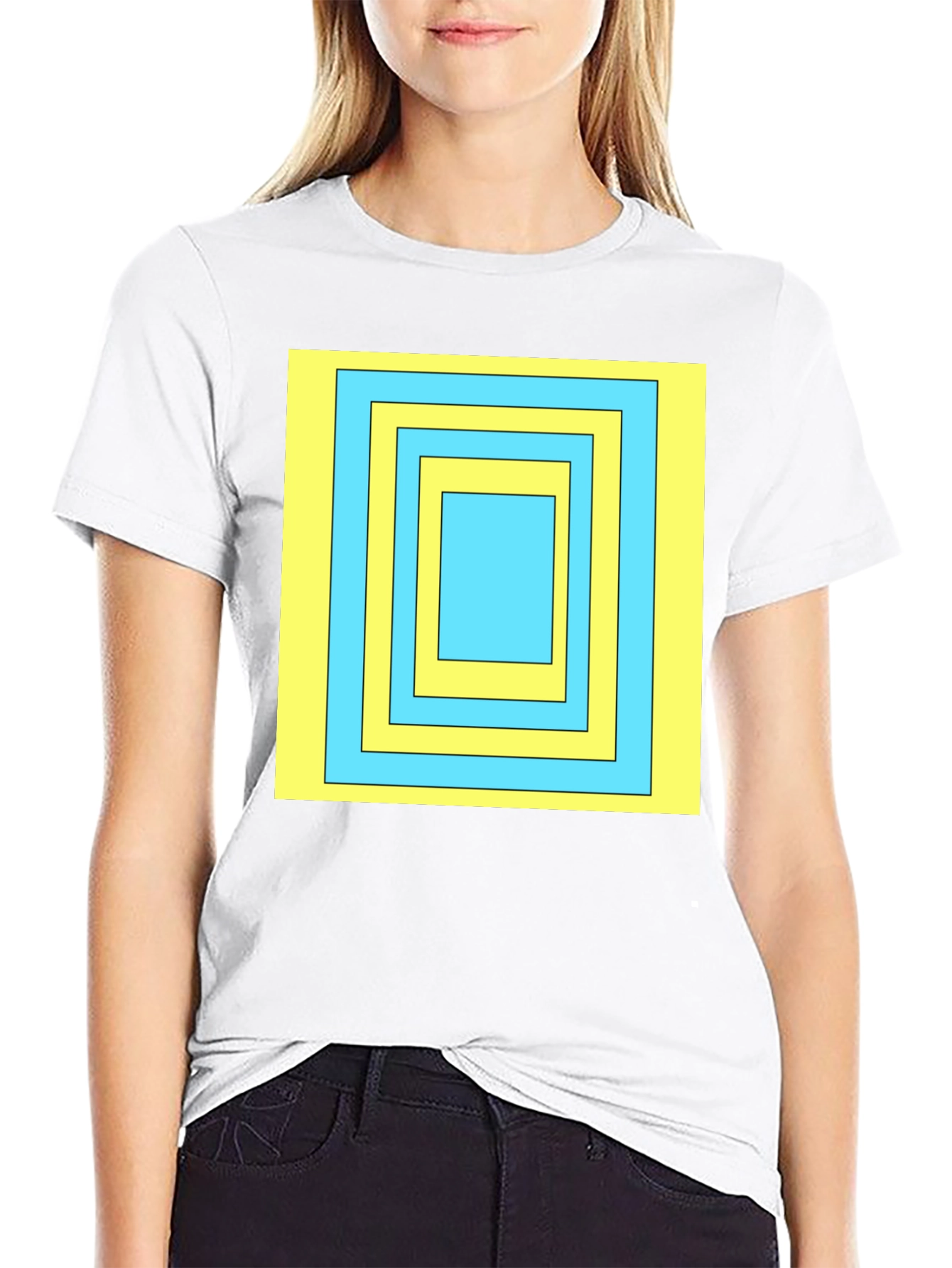 Geometric Square T-Shirt - Modern Style