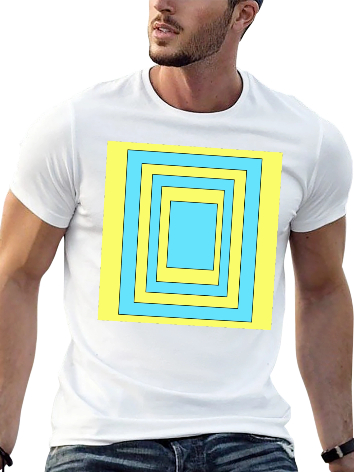 Geometric Square T-Shirt - Modern Style