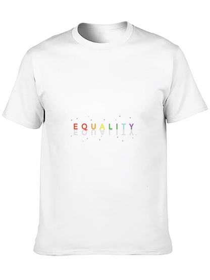 Equality Rainbow Graphic Tee - Black Cotton Shirt