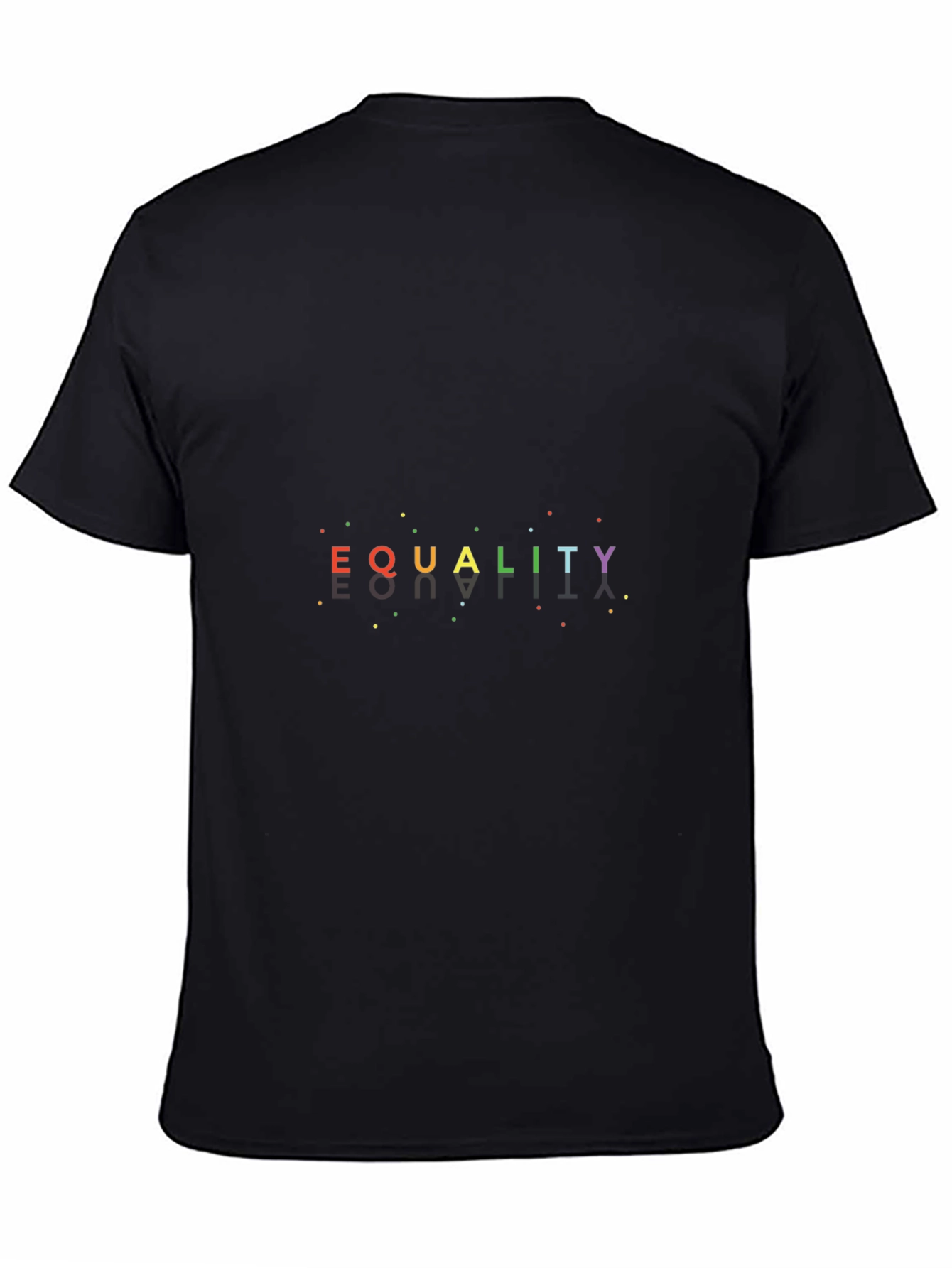 Equality Rainbow Graphic Tee - Black Cotton Shirt