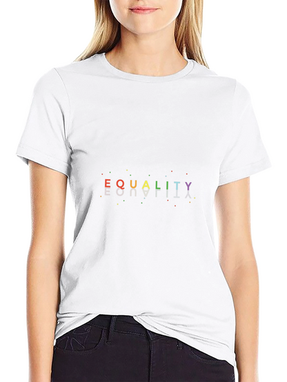 Equality Rainbow Graphic Tee - Black Cotton Shirt