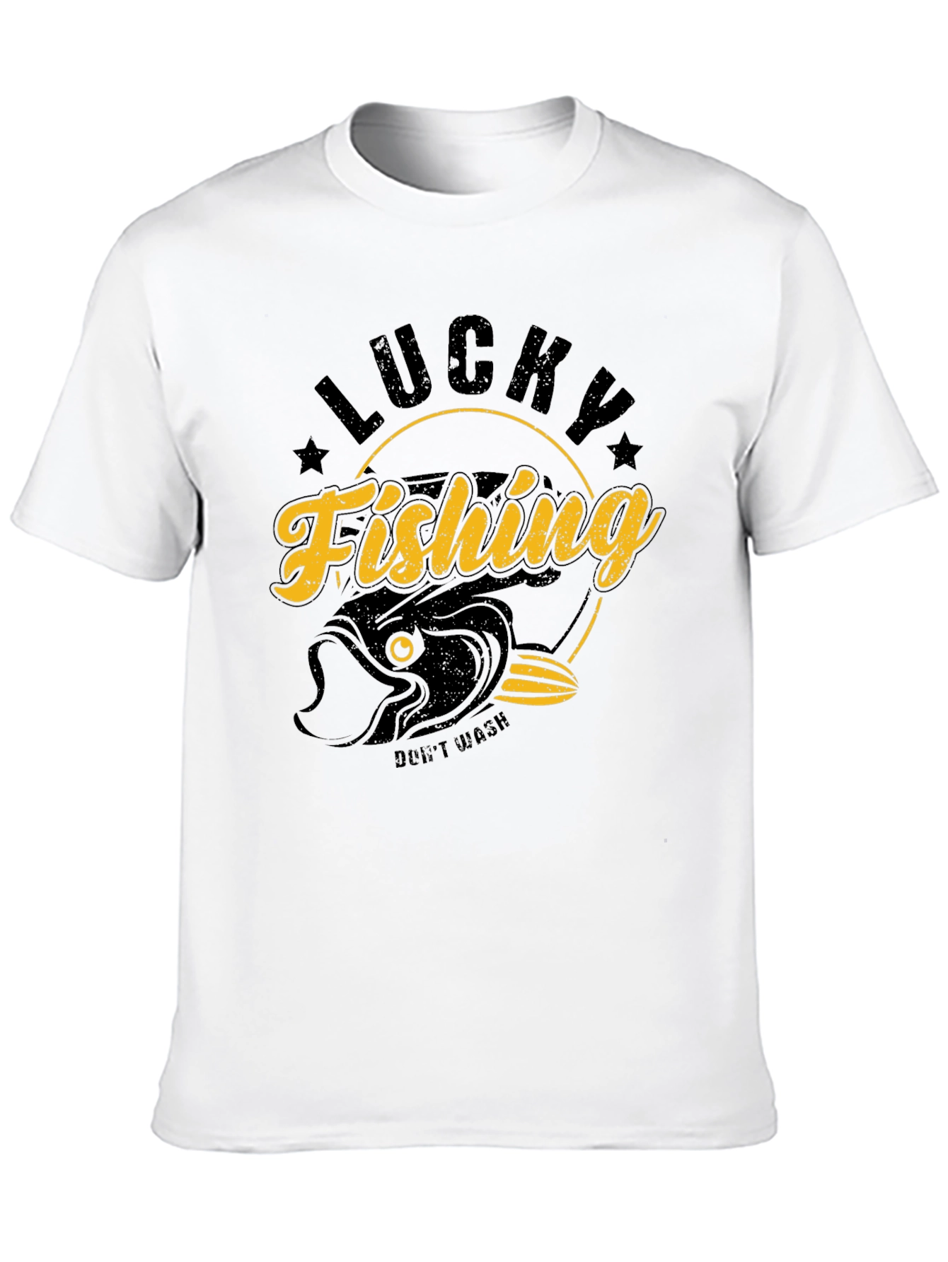 Lucky Fishing Graphic T-Shirt - Black