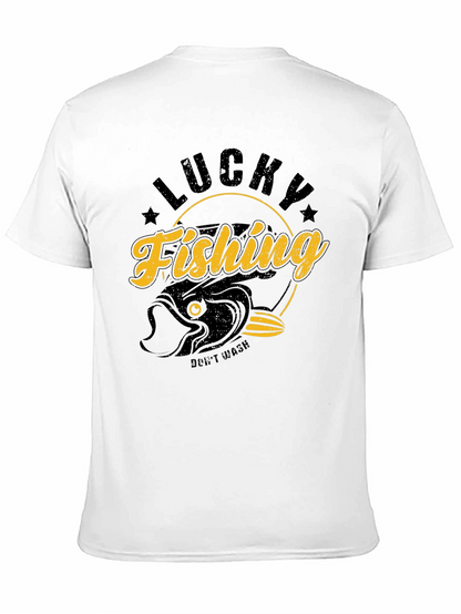 Lucky Fishing Graphic T-Shirt - Black