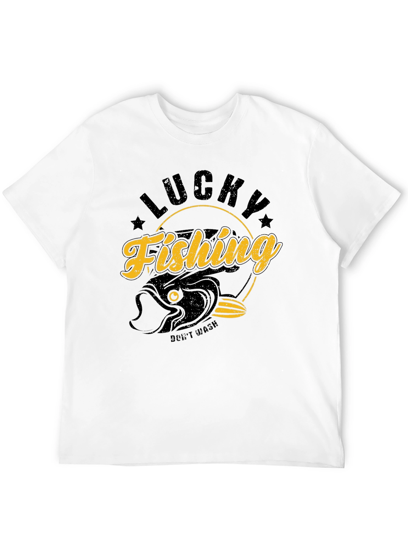 Lucky Fishing Graphic T-Shirt - Black