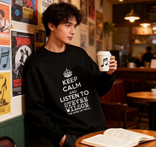 Playful "Steven Wilson: King of Prog" Fan Sweatshirt