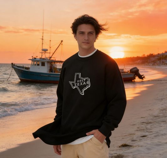 "Helt Texas" State Outline Graphic Crewneck