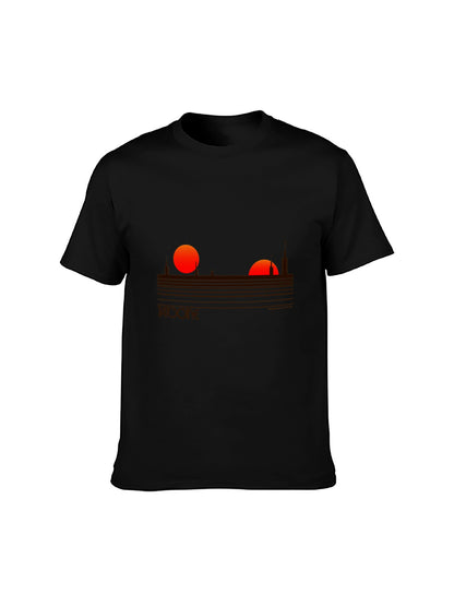 Tatooine Double Sunset Star Wars Inspired T-Shirt - 100% Cotton, Sci-Fi Casual Tee for Movie Fans & Everyday Occasions
