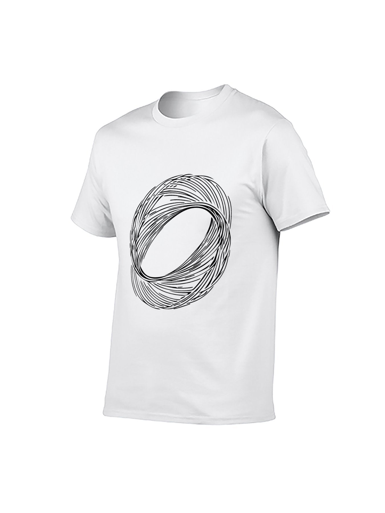 Abstract Circular Lines Art Graphic T-Shirt - 100% Cotton, Versatile for Diverse Occasions
