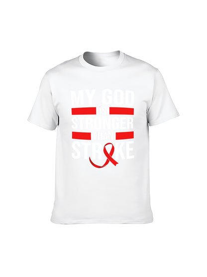My God Is Stronger Than Stroke Unisex T-Shirt - Stroke Awareness Inspirational Faith Tee for Men & Women