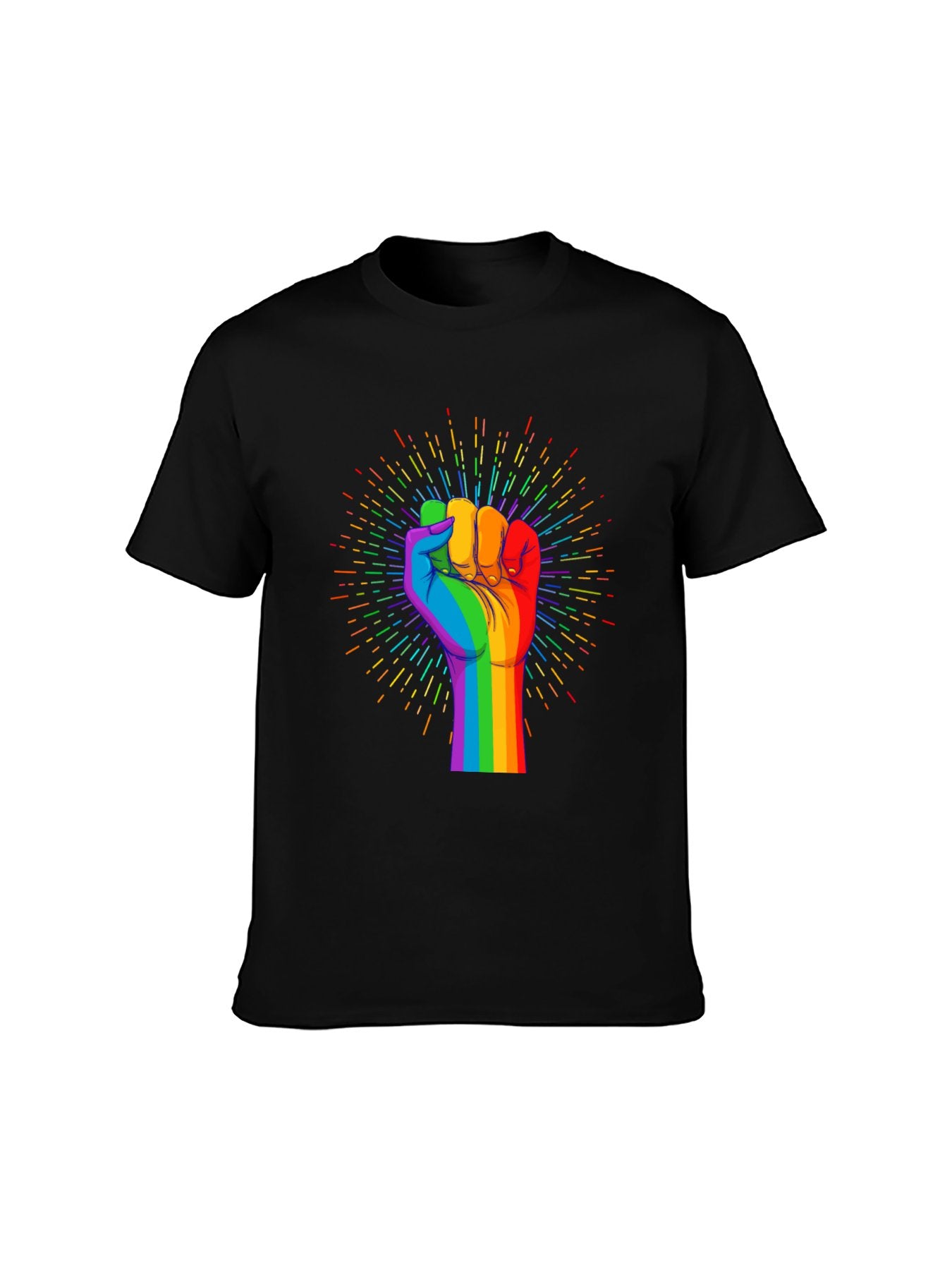 Rainbow Fist LGBTQ+ Pride T-Shirt - 100% Cotton, Bold Equality Tee for Pride Events & Daily Occasions