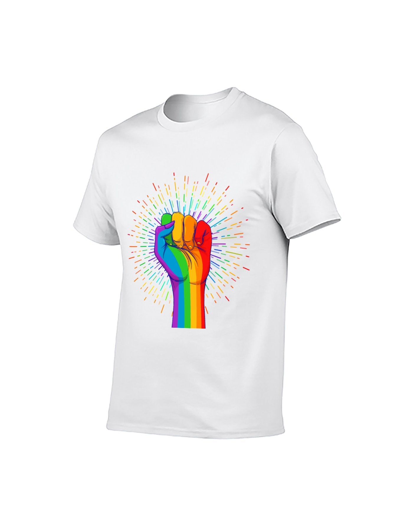 Rainbow Fist LGBTQ+ Pride T-Shirt - 100% Cotton, Bold Equality Tee for Pride Events & Daily Occasions